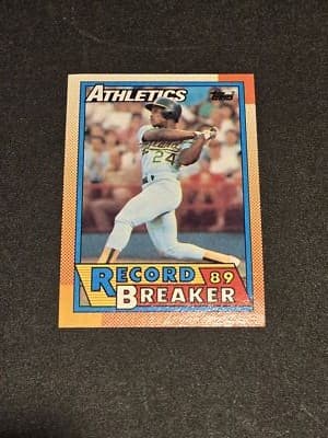 1990 Topps #7 Rickey Henderson - Image 1