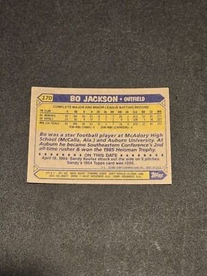 1987 Topps #170 Bo Jackson - Thumbnail 2
