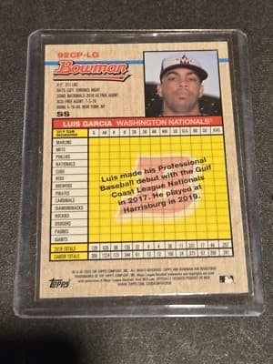 2020 Bowman Heritage #92CP-LG Luis Garcia Chrome Prospects Blue #/99 - Thumbnail 2