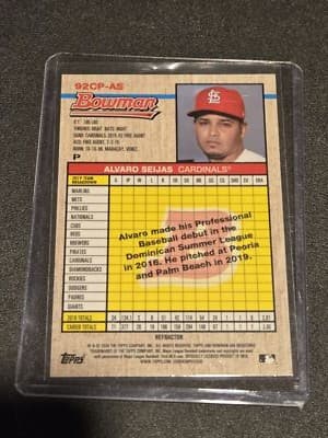 2020 Bowman Heritage #92CP-AS Alvaro Seijas Chrome Prospects Refractor #/199 - Thumbnail 2