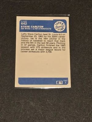 1984 Fleer #642 Steve Carlton - Thumbnail 2