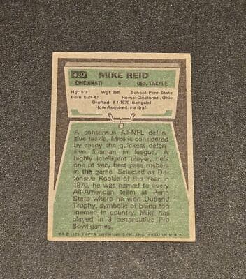1975 Topps #430 Mike Reid - Thumbnail 2