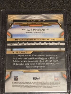 2019 Topps Triple Threads #61 Jim Palmer - Thumbnail 2