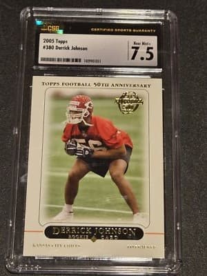 2005 Topps #380 Derrick Johnson CSG 7.5 - Image 1