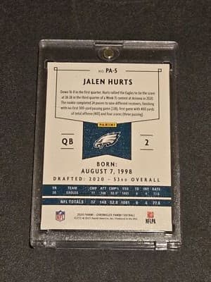 2020 Panini Chronicles #PA-5 Jalen Hurts Panini Teal - Thumbnail 2