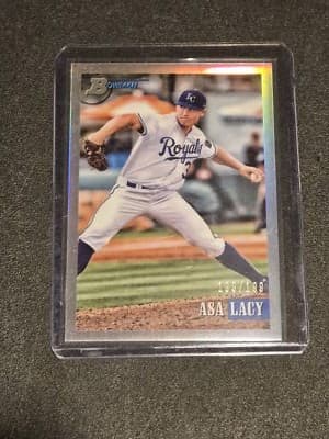 2021 Bowman Heritage #105 Asa Lacy Chrome Prospects Refractor #/199 - Image 1