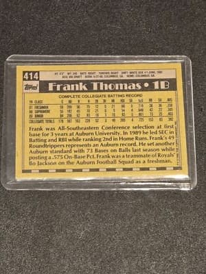 1990 Topps #414b Frank Thomas - Thumbnail 2