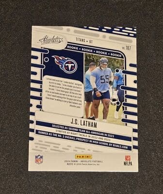 2024 Panini Absolute #107 J.C. Latham - Thumbnail 2
