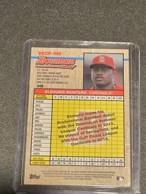 2020 Bowman Heritage #92CP-EM Elehuris Montero Chrome Prospects Blue #/99 - Thumbnail 2