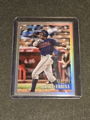 2021 Bowman Heritage #184 Misael Urbina Chrome Prospects Refractor #/199 - Image 1