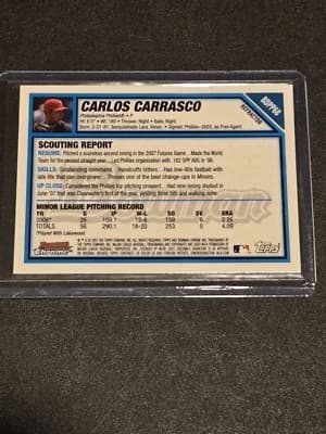 2007 Bowman Draft Picks & Prospects #BDPP68 Carlos Carrasco Chrome Prospects - Thumbnail 2