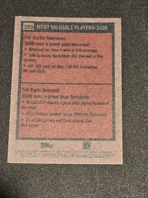 2024 Topps Heritage #203 2006 MVPs (Justin Morneau / Ryan Howard) MVP - Thumbnail 2