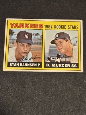 1967 Topps #93 Yankees 1967 Rookie Stars (Stan Bahnsen / Bobby Murcer) - Image 1