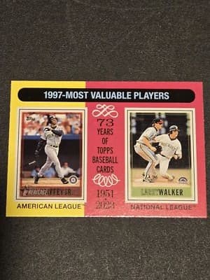 2024 Topps Heritage #200 1997 MVPs (Ken Griffey Jr. / Larry Walker) MVP - Image 1