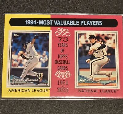 2024 Topps Heritage #198 1994 MVPs (Frank Thomas / Jeff Bagwell) MVP - Image 1