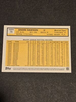 2022 Topps Archives #75 Andre Dawson - Thumbnail 2