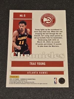 2021-22 Panini Chronicles #6 Trae Young - Thumbnail 2