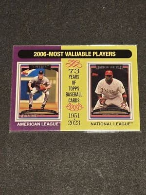 2024 Topps Heritage #203 2006 MVPs (Justin Morneau / Ryan Howard) MVP - Image 1