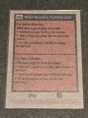 2024 Topps Heritage #203 2006 MVPs (Justin Morneau / Ryan Howard) MVP - Thumbnail 2