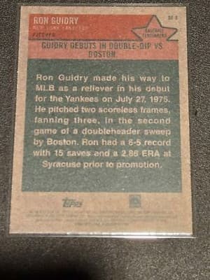 2024 Topps Heritage #BF-8 Ron Guidry Baseball Flashbacks - Thumbnail 2