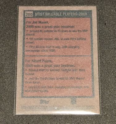 2024 Topps Heritage #205 2009 MVPs (Joe Mauer / Albert Pujols) MVP - Thumbnail 2