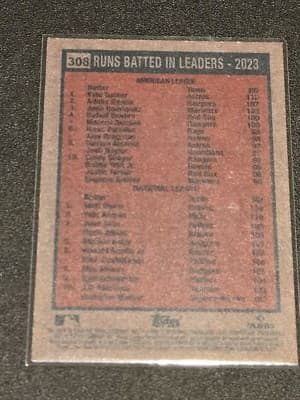 2024 Topps Heritage #308 Runs Batted In Leaders - 2023 (Kyle Tucker/Matt Olson) - Thumbnail 2