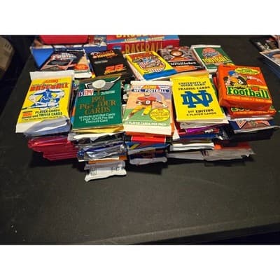 Lot of 75 multi/mixed-sport cards and non-sport trading cards in sealed packs - Image 1