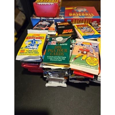 Lot of 75 multi/mixed-sport cards and non-sport trading cards in sealed packs - Thumbnail 2