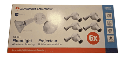 Lithonia Lighting Floodlight 6-Pack OFTH Aluminum Housing Security Light 120V - Image 1
