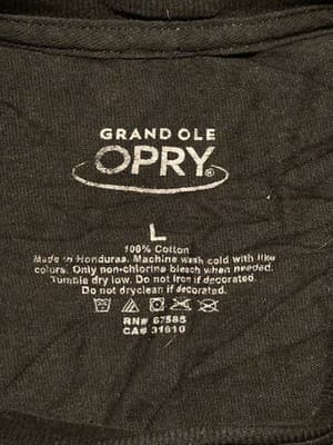 Grand Ole Opry T-Shirt Mens L Black Short Sleeve Music City Nashville Tee - Thumbnail 2