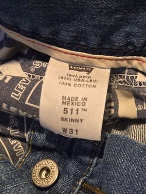 Levis Jeans Mens W31 511 Skinny Cut Off Denim Shorts Light Wash Casual Frayed - Thumbnail 3