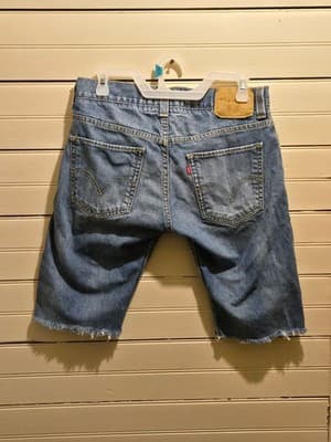 Levis Jeans Mens W31 511 Skinny Cut Off Denim Shorts Light Wash Casual Frayed - Thumbnail 4