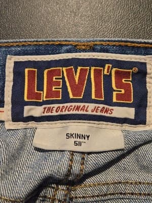 Levis Jeans Mens W31 511 Skinny Cut Off Denim Shorts Light Wash Casual Frayed - Thumbnail 2