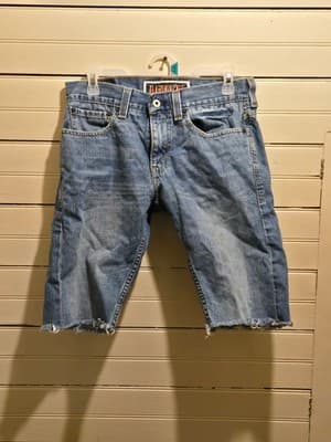 Levis Jeans Mens W31 511 Skinny Cut Off Denim Shorts Light Wash Casual Frayed - Image 1