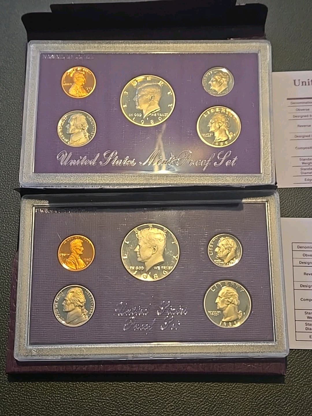 USA Mint Proof Set Lot Of 2 1989 and 1986 - Thumbnail 3