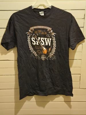 Delta SXSW T-Shirt Mens L Black 2014 Austin Texas Music Festival Graphic Tee - Image 1