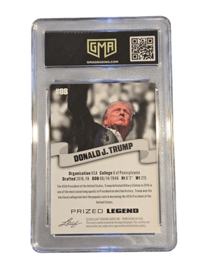 Donald J Trump Trading Cards PSA 8 Leaf OG GMA 10 + 2 MAGA Hats Bundle Set Lot - Thumbnail 6