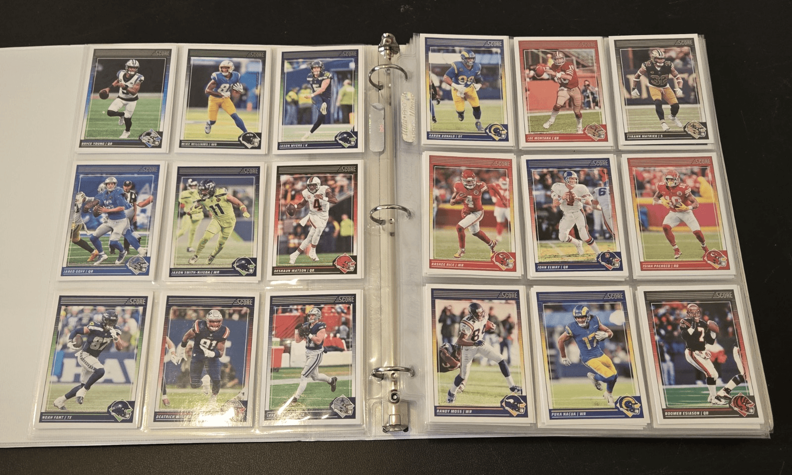 2024 Score Football Binder Lot 250+ Cards Stars Legends Base 1" Album - Thumbnail 3