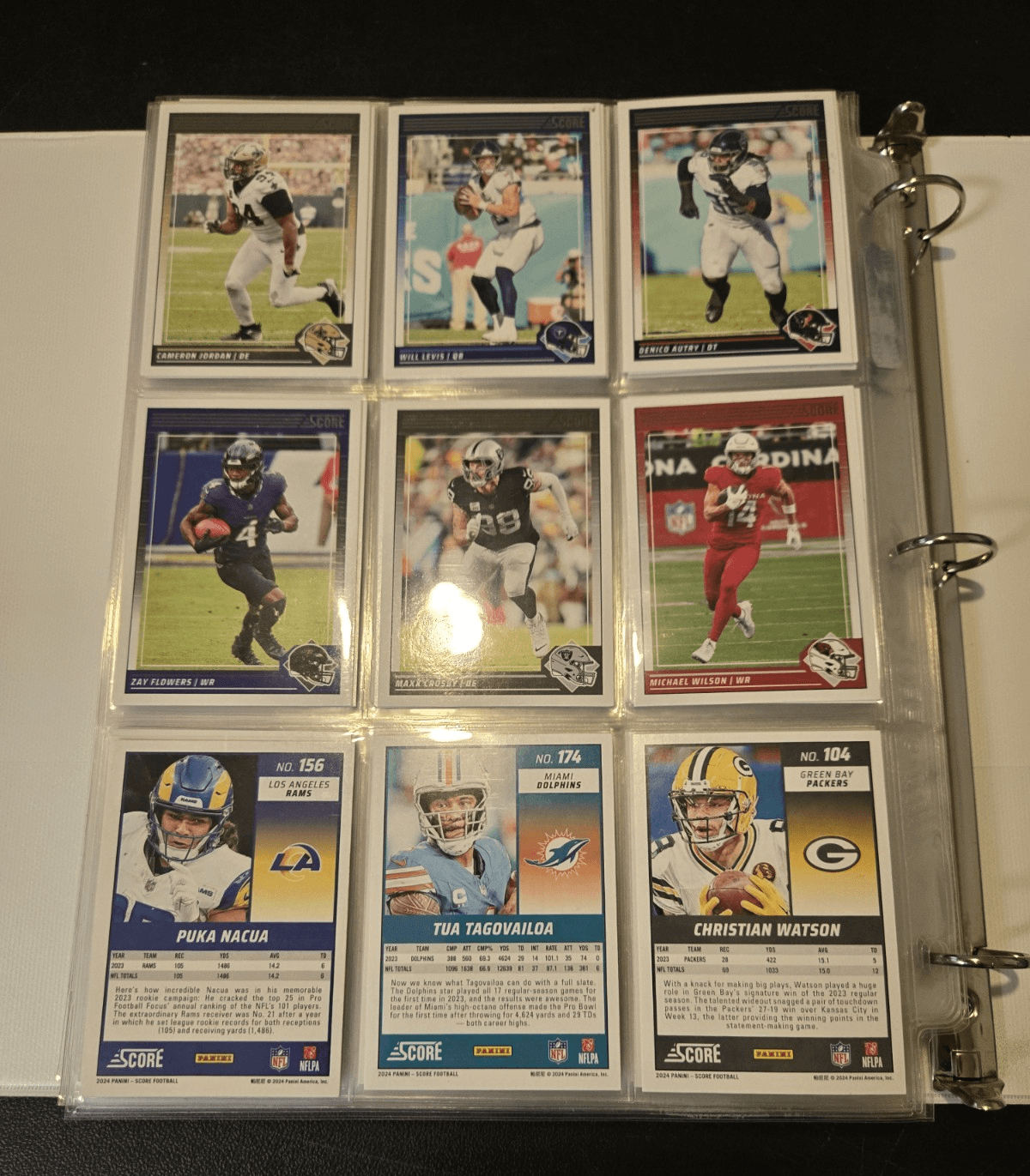2024 Score Football Binder Lot 250+ Cards Stars Legends Base 1" Album - Thumbnail 17