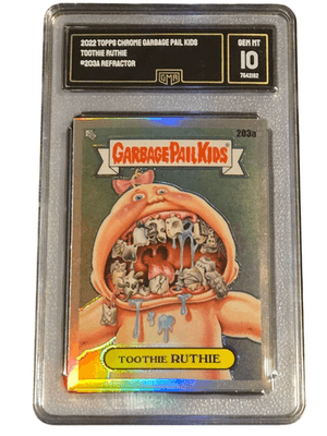 Topps Chrome Garbage Pail Kids 2022 Toothie Ruthie #203a Refractor GMA 10 Graded - Image 1
