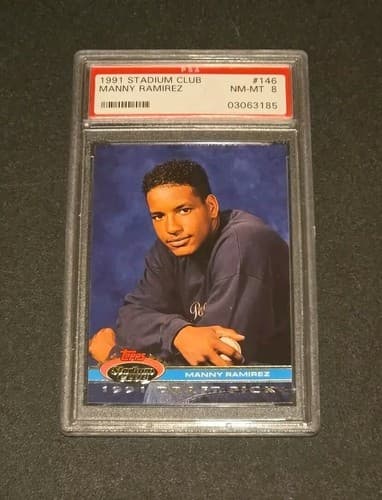 1991 Stadium Club Manny Ramierez PSA Graded With Near Mint - Mint 8 - Image 1