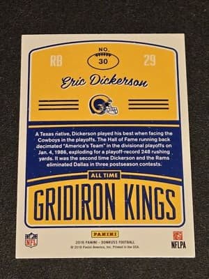2016 Donruss #30 Eric Dickerson All-Time Gridiron Kings - Thumbnail 2