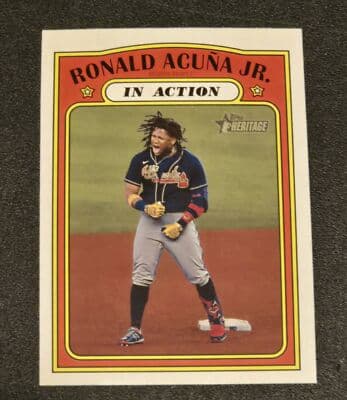 2021 Topps Heritage #300 Ronald Acuña Jr. - Image 1