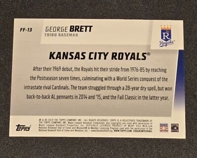 2019 Topps #FF-13 George Brett Franchise Feats - Thumbnail 2