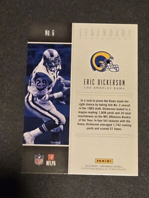 2016 Panini Contenders #6 Eric Dickerson Legendary Contenders - Thumbnail 2