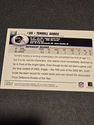 2004 Topps #62 Terrell Suggs - Thumbnail 2
