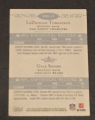 2007 Topps #RBR-ST LaDainian Tomlinson / Gale Sayers Running Back Royalty - Thumbnail 2