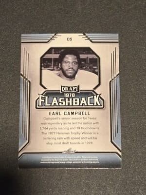 2019 Leaf Draft #05 Earl Campbell Draft Flashback Gold - Thumbnail 2