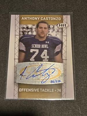 2011 SAGE HIT #A14 Anthony Castonzo Autographs gold #/250 - Image 1