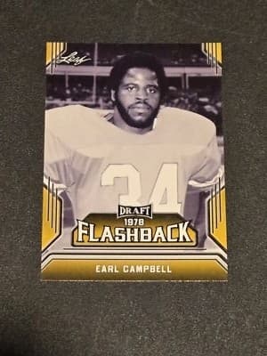 2019 Leaf Draft #05 Earl Campbell Draft Flashback Gold - Image 1